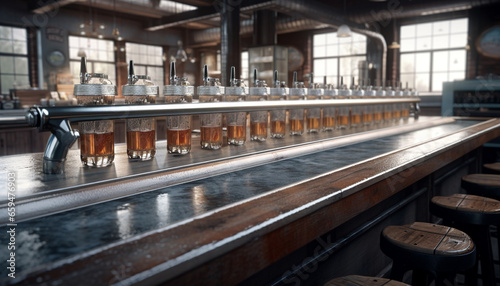 Brewery industry modernizes with steel equipment for fresh craft beer generated by AI