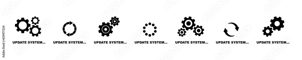 Set of update system vector icons. Download new system. Load software. Vector 10 Eps. Set of update system vector icons. Download new system. Load software. Vector 10 Eps.