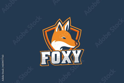 foxy mascot illustration logo design for gaming