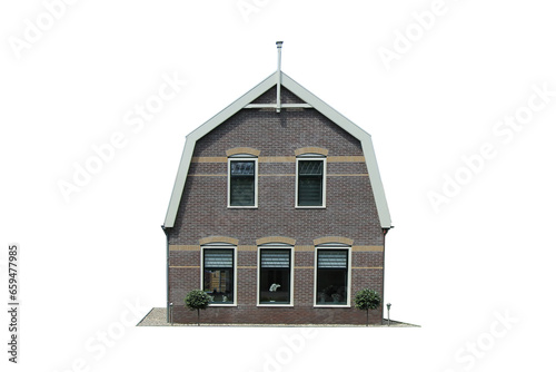 Cutout of an isolated single house with the transparent png 
