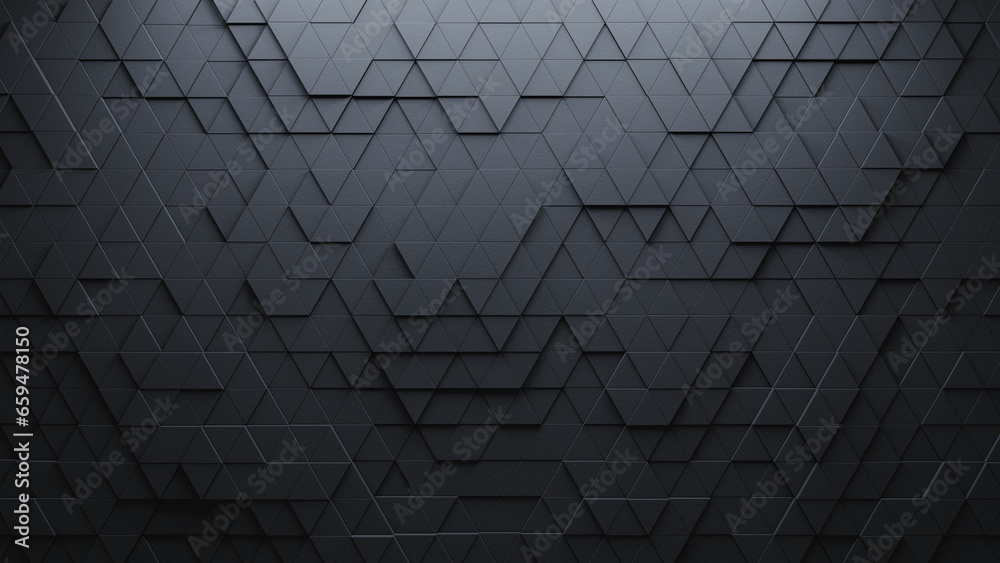 Triangular geometric 3D three dimensional pattern background - obrazy, fototapety, plakaty 