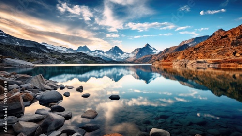 Emerald Lake Nature s Serenity Rocky Terrain in Foreground relax enjoy the background wallpaper