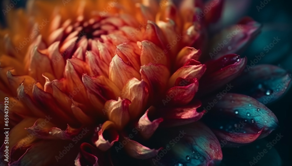 Vibrant dahlia bouquet showcases organic growth in tropical climate generated by AI