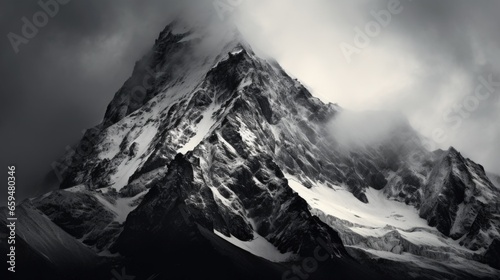 Majestic mountain range, dramatic sky, and panoramic beauty in nature © ArtStockVault