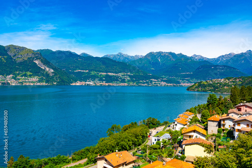 A view of Lake Como from Dorio, looking north, the mountains, the panorama. 