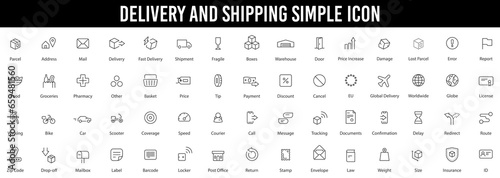 Delivery line icons set. Shipping icon collection.