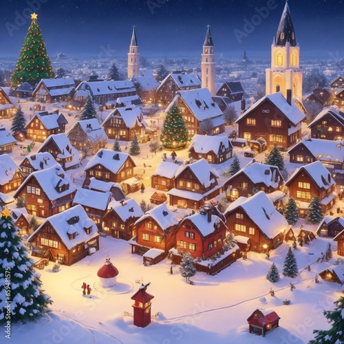 christmas tree and church
