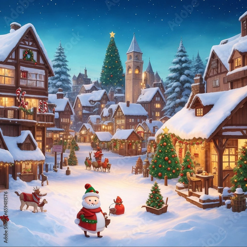 santa claus and christmas tree