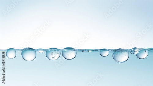 Air bubbles on the water surface, boiling water