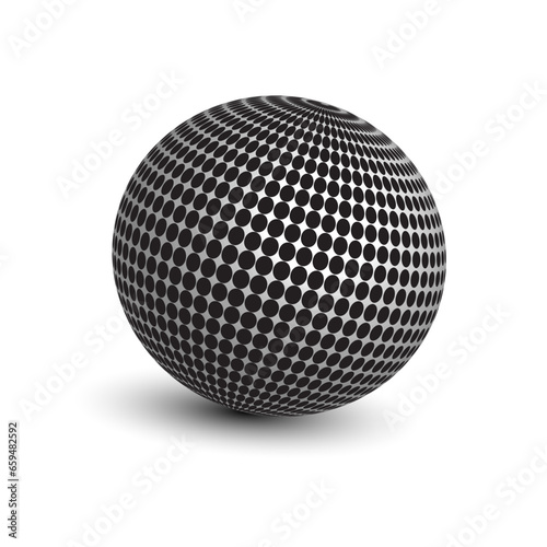 circle sphere. Black dotted circles. vector illustration