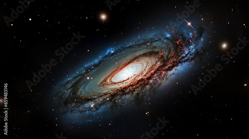 Andromeda Galaxy with an overlay of M31's nebula, intricate realism, myriad colors, unparalleled clarity, dynamic range optimization
