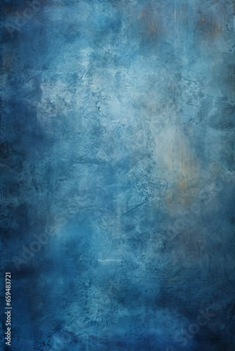 An abstract watercolor canvas in deep blue tones with a rugged grunge texture,