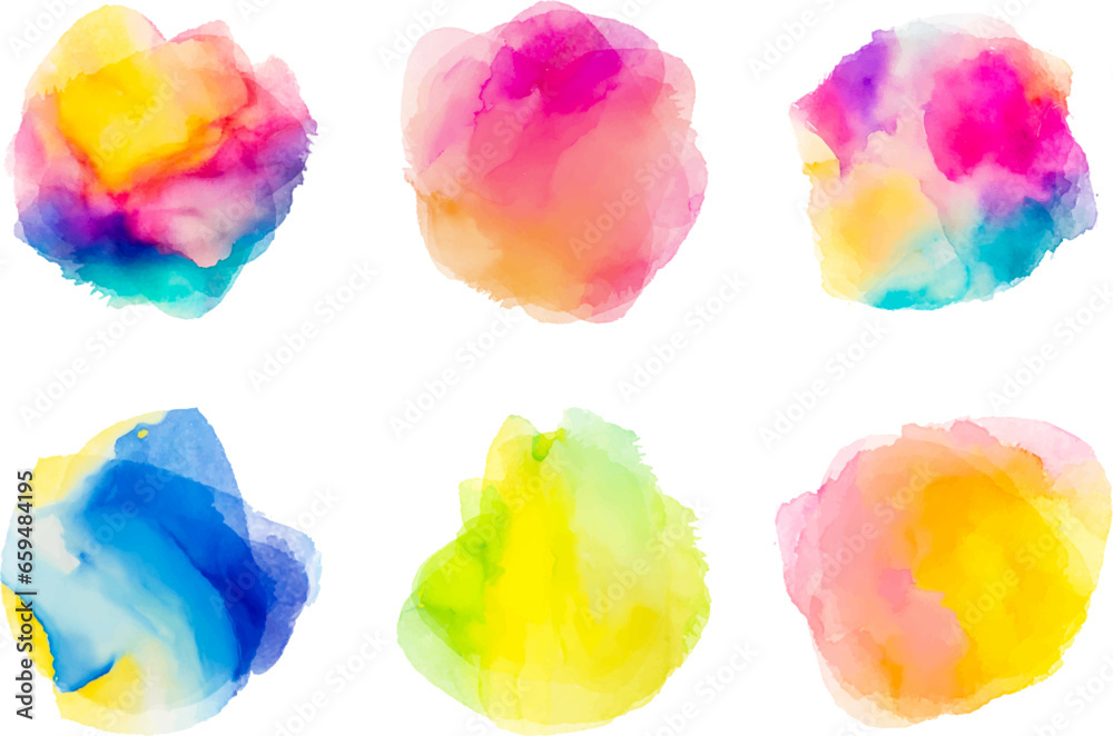 watercolor vector stain set; background for texts