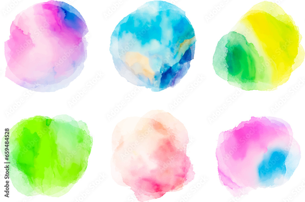 watercolor vector stain set; background for texts