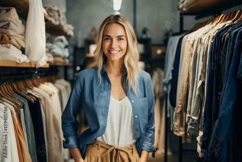 Portrait of female owner of independent clothing store