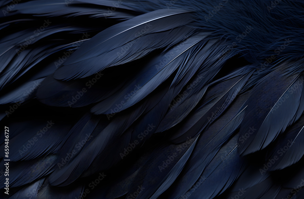 Close Up of Black and Blue Feathers Close Up of Black and Blue Feathers