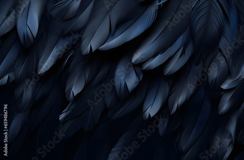 Close Up of Black and Blue Feathers