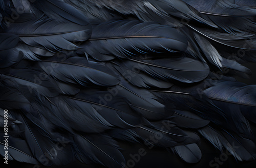 Close Up of Black and Blue Feathers