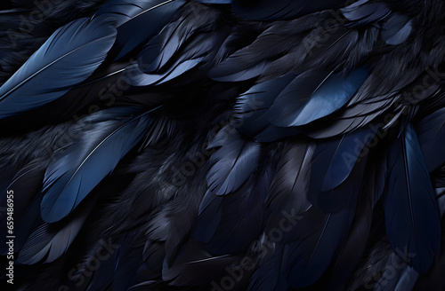 Close Up of Black and Blue Feathers © Aaron Wheeler