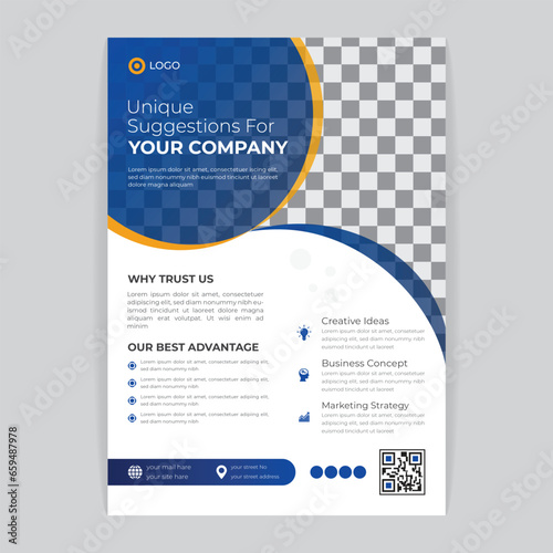 Business Flyer Layout with Colorful Elements photo