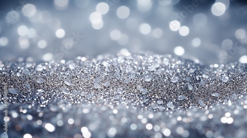  a close up of a silver glitter background with lots of sparkle.  generative ai