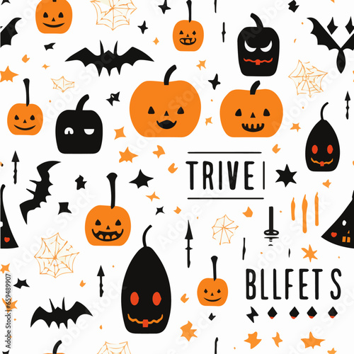 seamless pattern with Halloween party 