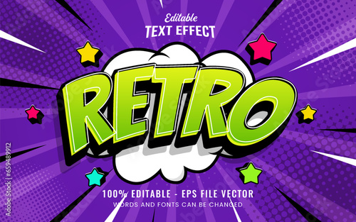 Retro editable text effect comic style Premium Vector	