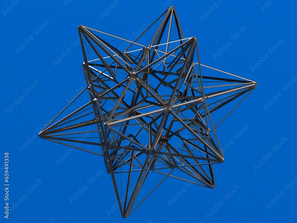 Wireframe Shape Great Icosahedron 3D print model Wireframe Shape Great Icosahedron 3D print model