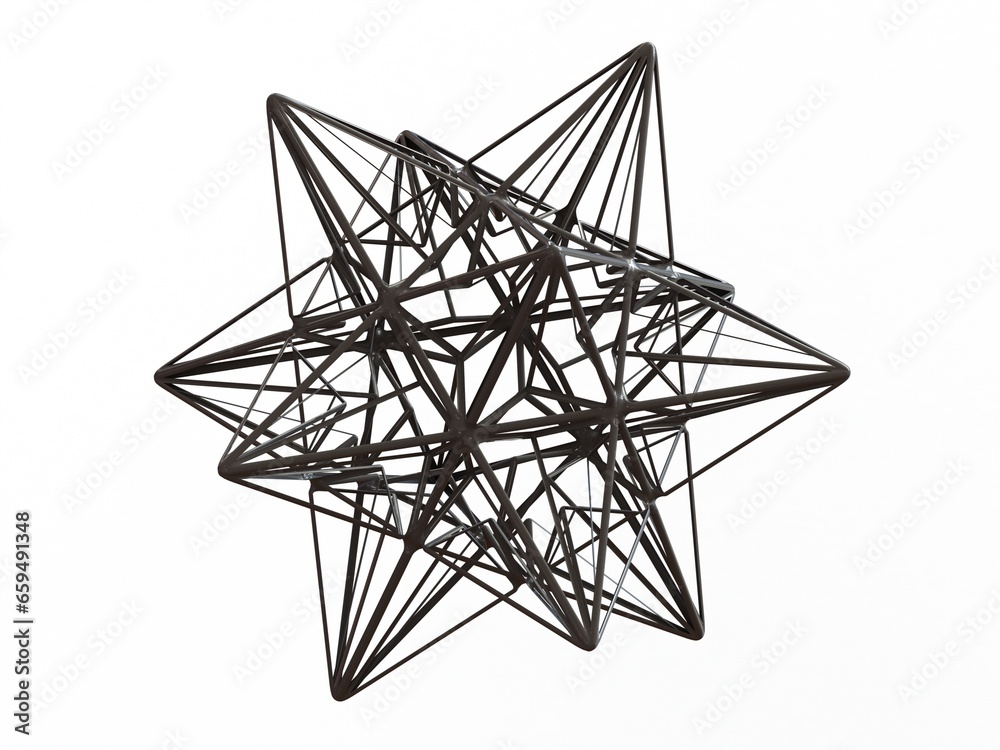 Wireframe Shape Great Icosahedron 3D print model
