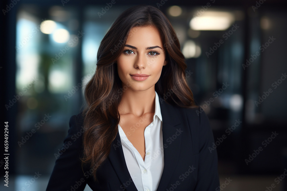 Generative AI picture portrait of amazing gorgeous office worker young woman Generative AI picture portrait of amazing gorgeous office worker young woman
