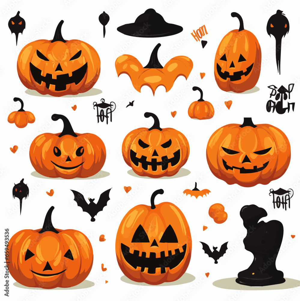 illustration Vector set of pumpkin Halloween illustration Vector set of pumpkin Halloween
