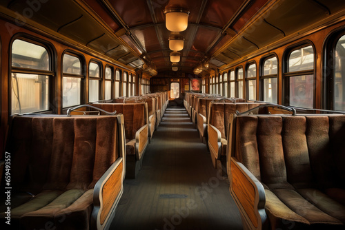 interior of an old train