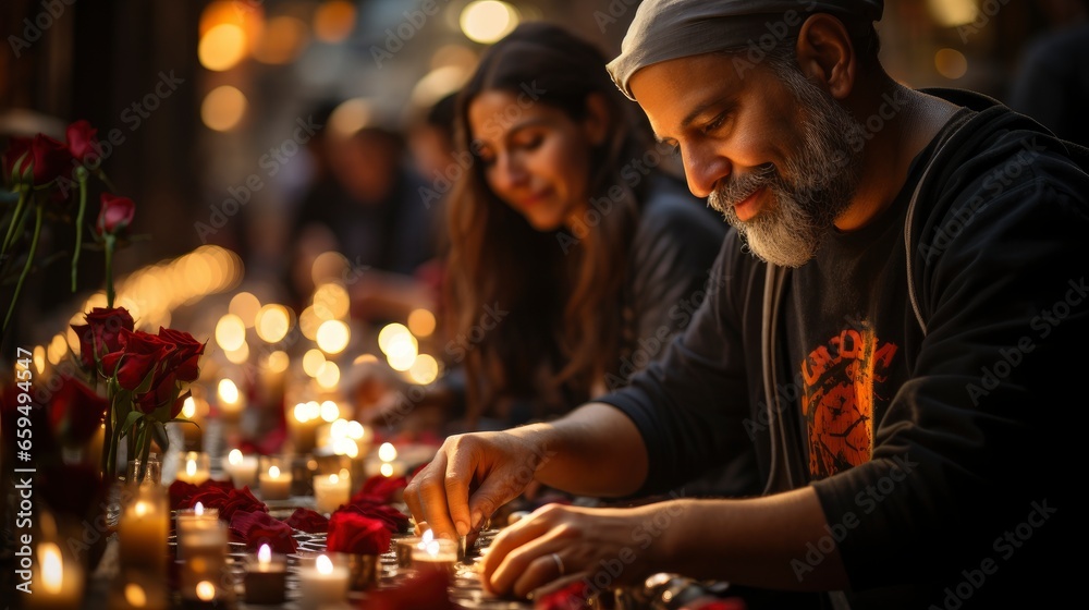 Devotees placing candles and flowers at the Virgen , Background Image,Desktop Wallpaper Backgrounds, HD