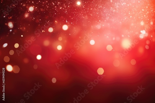 Red bokeh light background  Christmas glowing bokeh confetti and sparkle texture overlay for your design. Sparkling Red dust abstract luxury decoration background.