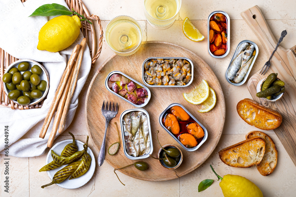 Εκτύπωση καμβά Tinned fish charcuterie board