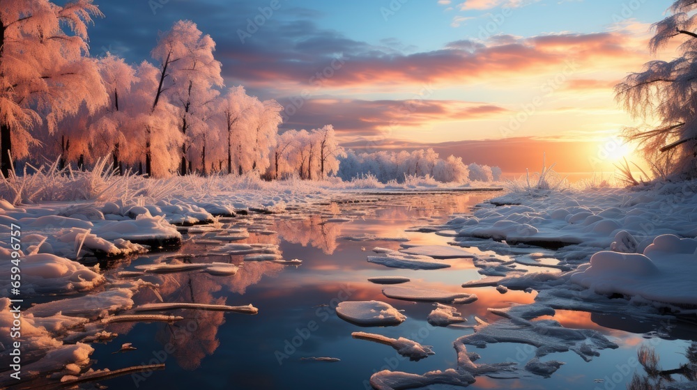 Frozen lake landscape Icy wonderland Professional, Background Image,Desktop Wallpaper Backgrounds, HD