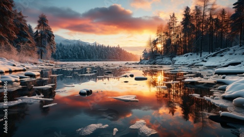 Frozen lake at sunset Winter lake beauty High-resolut , Background Image,Desktop Wallpaper Backgrounds, HD