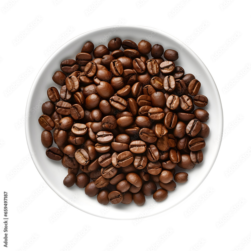 Coffee beans in bowl png