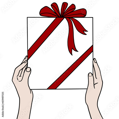 hand holding gift box