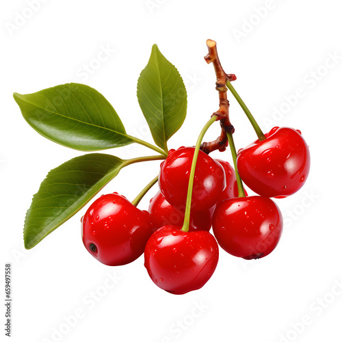 Barbados cherry isolated on transparent background
