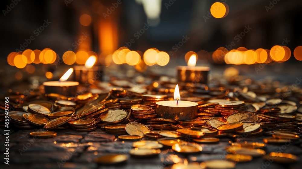 A close-up of candles and offerings left by pilgrims  , Background Image,Desktop Wallpaper Backgrounds, HD - obrazy, fototapety, plakaty 