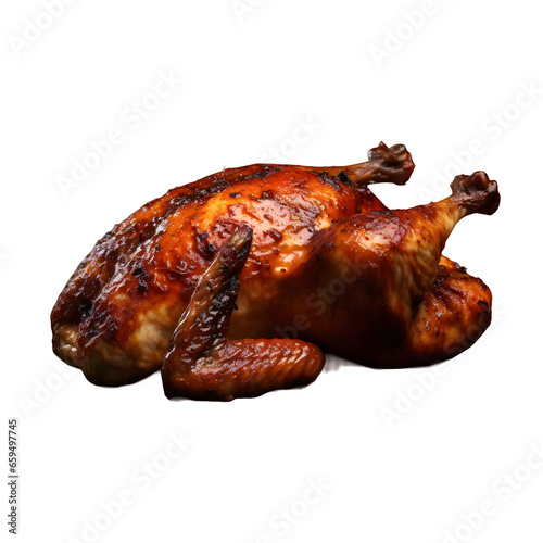 Grilled chicken isolated on transparent background