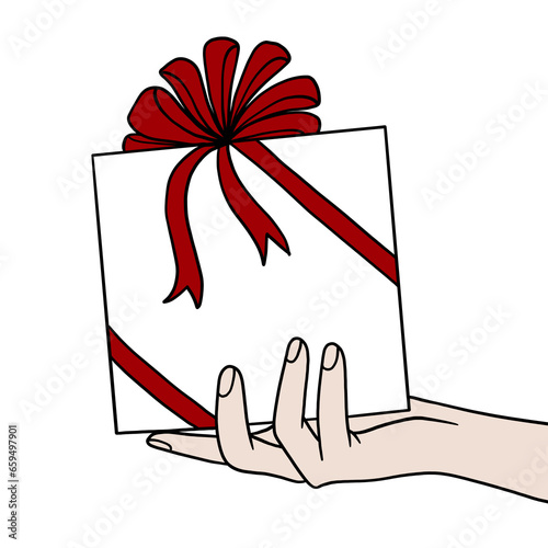 hand holding gift box
