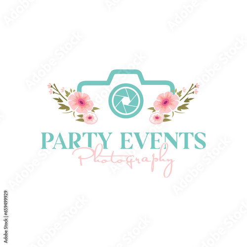 Party Events Photography Logo Design Vector Template