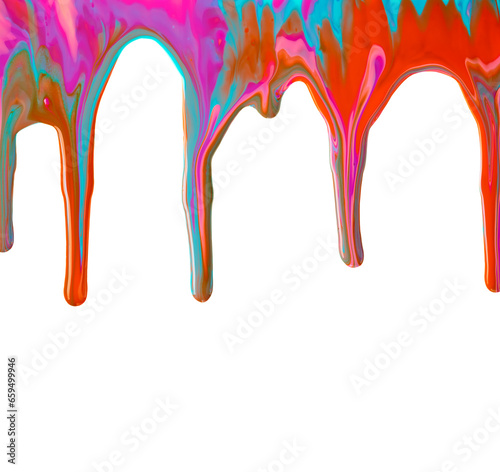 Paint drips isolated on white background