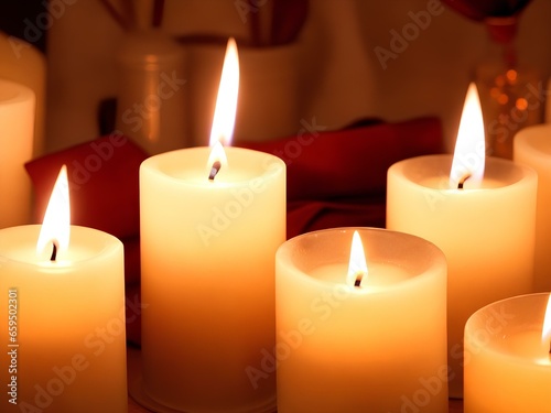 three burning candles