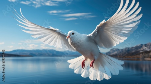 A symbolic dove of peace flying against a bright blue , Background Image,Desktop Wallpaper Backgrounds, HD © ACE STEEL D