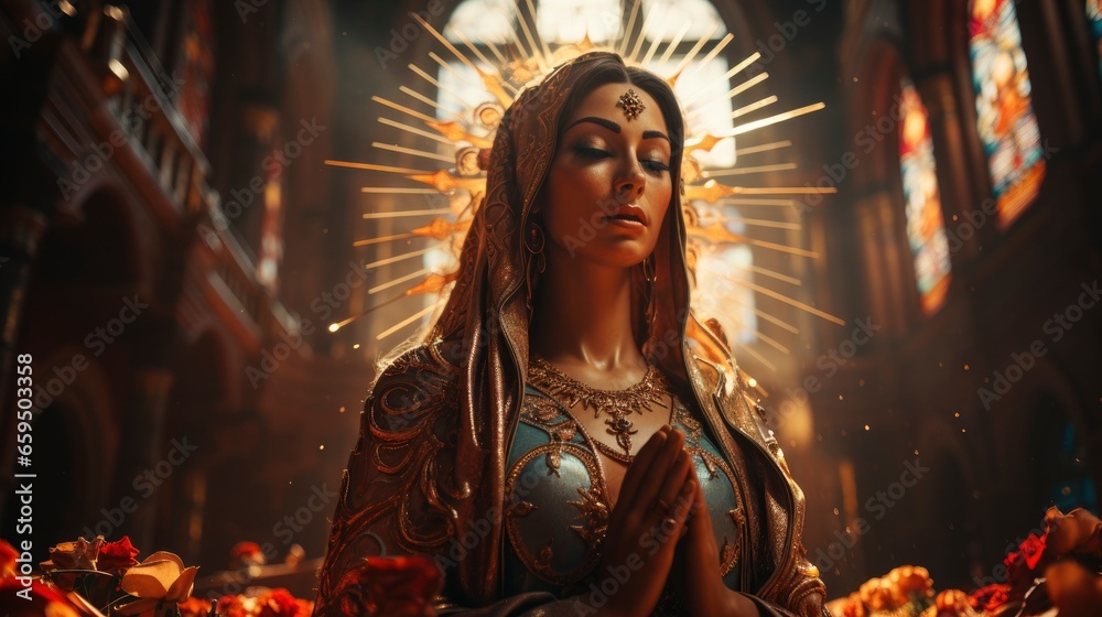 An image of the Virgen de Guadalupe radiating divine  , Background Image,Desktop Wallpaper Backgrounds, HD