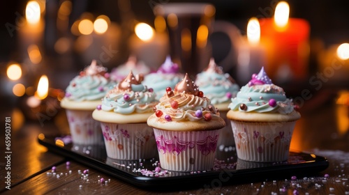 Sinterklaas-themed holiday cupcakes with intricate   Background Image Desktop Wallpaper Backgrounds  HD