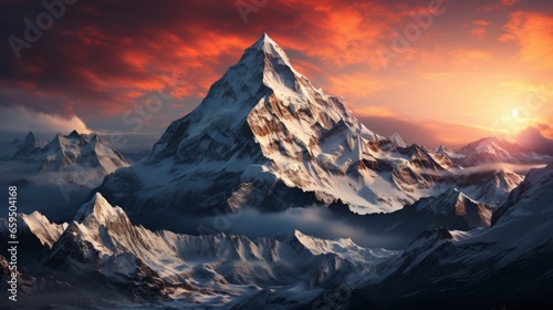 Snowy mountain peak at dawn Winter, Background Image,Desktop Wallpaper Backgrounds, HD © ACE STEEL D